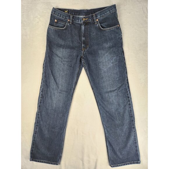 LEE Mens Straight Jeans 32"x30" Blue Cotton HD LEE - Picture 1 of 14